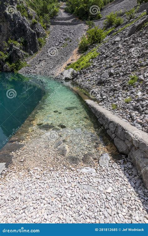 Blue Lake Called Modro Jezero At Imotski In Croatia Stock Image