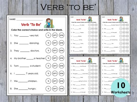 Use Of Verb To Be Is Am Are In Sentences Worksheets Choose