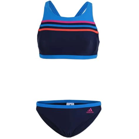 Adidas Damen Infinitex Bikini 3 Streifen Zweiteiler X Rücken Blau