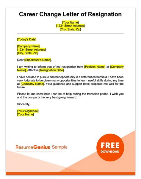 Resignation Letter Sample Change Position Design Talk