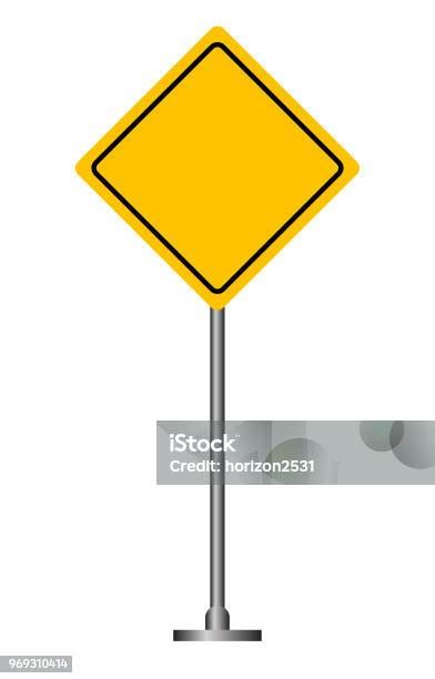 Blank Yellow Road Sign Stock Illustration Download Image Now