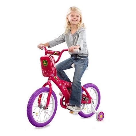 John Deere 16 Inch Girls Pink Bike