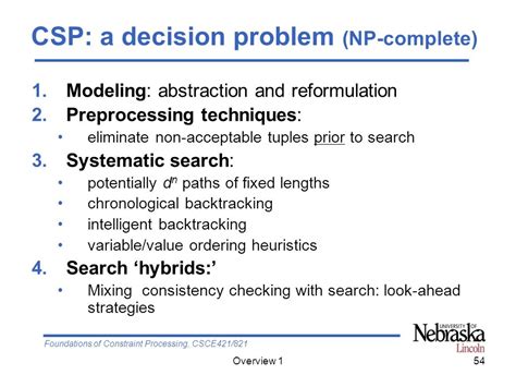 Foundations Of Constraint Processing Csce Overview Csce