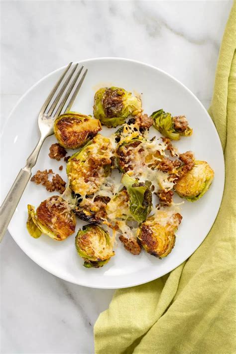 Roasted Brussels Sprouts With Chorizo And Manchego In 2024 Roasted Brussel Sprouts Salad