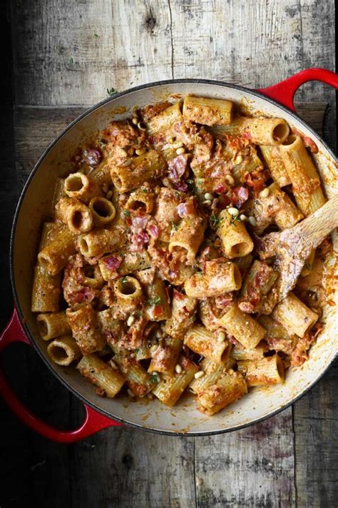 Pasta With Sun Dried Tomato Ricotta Pesto Serving Dumplings