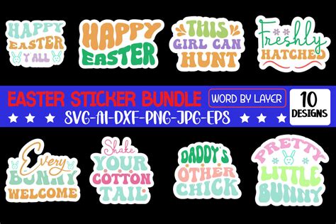 Easter Sticker Bundle Graphic By GraphicMart Creative Fabrica