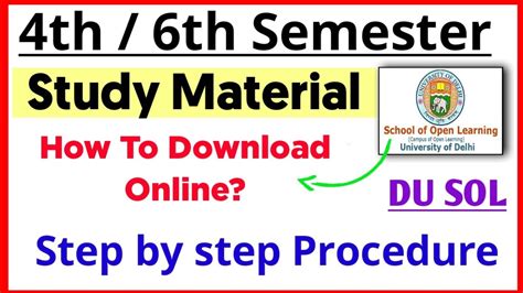 SOL 4th 6th Semester Study Material online Download कस कर How