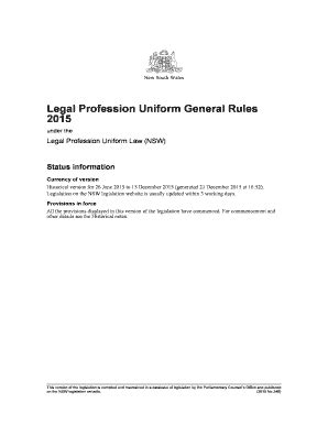 Fillable Online Legislation Nsw Gov Legal Profession Uniform General