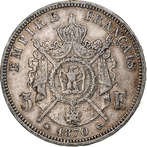 Coin France Napoleon Iii Francs Paris Silver Km