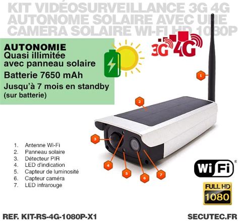 Kit Rs G P X Kit Videosurveillance G G Autonome Solaire Avec