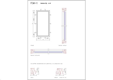 Ventana Fija Madera En Autocad Descargar Cad Kb Bibliocad