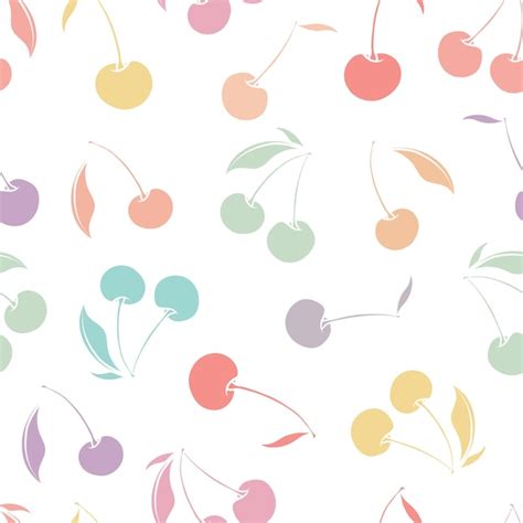 Premium Vector Colorful Cherry Vector Repeat Pattern