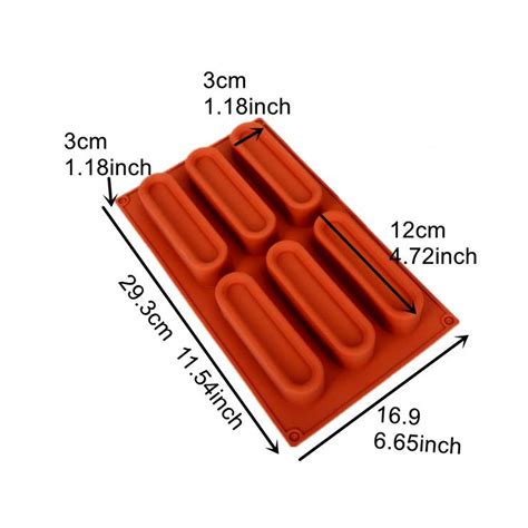 6 Cavity Eclair Silicone Cake Mold Pan 1 Cake Decorating Supplies Dubai