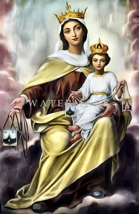 Our Lady Of Mount Carmel Custom Digital Oil Painting Digital Download