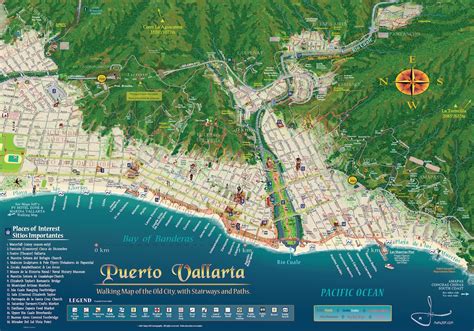 Puerto Vallarta Centro And South Coast Walking Map 2022 Etsy