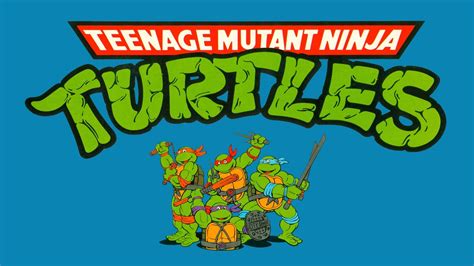 Teenage Mutant Ninja Turtles illustration, blue background, cartoon ...