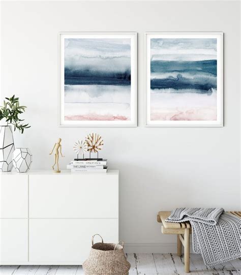 2er Set Drucke Druckbare Aquarell Druckbare Wandkunst Abstrakte