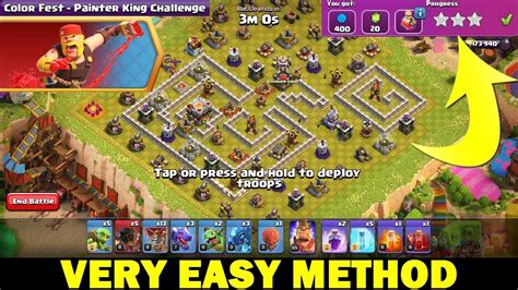 Clash Of Clans Color Fest Painter King Challenge 3 Star Strategy