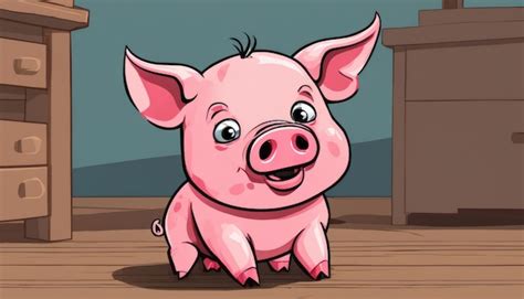 Premium Photo A Cartoon Pig With A Pink Body And Black Snout