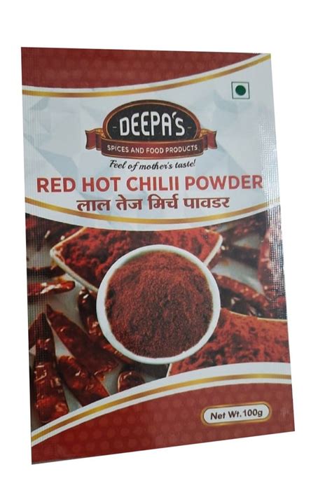Printed Matte Red Hot Chilli Powder Packaging Pouch Heat Sealed At Piece In Pune