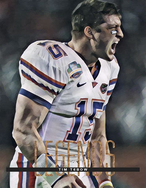 Tim Tebow Florida Gators Trading Card Poster 100 Mixed Media By Joe Hamilton Fine Art America