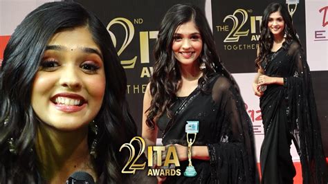 Pranali Rathod Aka Akshara Look Gorgeous In Black Dress At ITA Awards