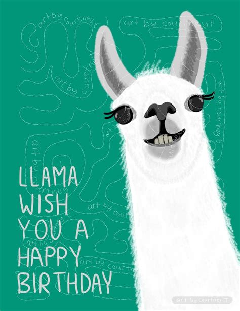 Digital Download Llama Birthday Card Llama Wish You A Etsy Singapore