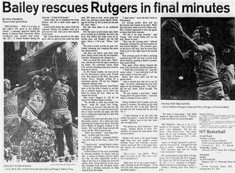 The Bells Must Ring - A Rutgers Basketball History Blog: Rutgers 57 - Indiana State (and Larry ...