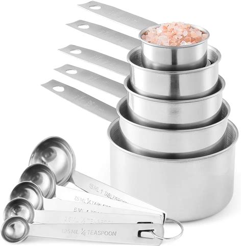 Ifuerte Piece Stainless Steel Measuring Cups And Spoons Set