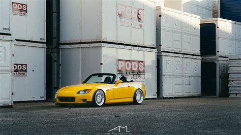 Extremely Exotic Custom Yellow Convertible Honda S2000 on Chrome Wheels ...