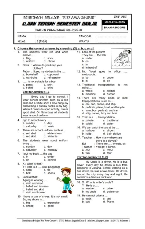 Materi Bahasa Inggris Kelas Semester Kurikulum Revisi