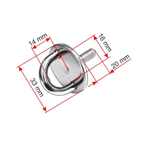 Augplatte Ø 33 mm mit Bügel 5 mm und Gewinde M6 Augplatten rund mit