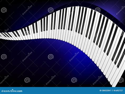 Teclado de piano ondulado ilustración del vector Ilustración de