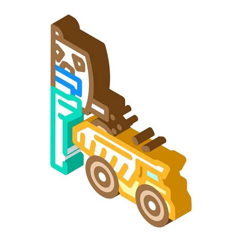 Oxide Ore Processing Copper Isometric Icon Vector Illustration