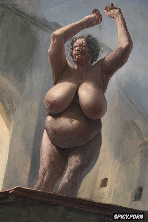 Image Of Gigant Areolas In Big Fat Tits An Very Old Fat Grandmother In