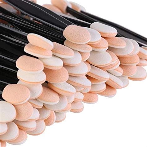 Onwon 100 Pcs Disposable Dual Sided Eyeshadow Brush Double Ended Sponge Applicator