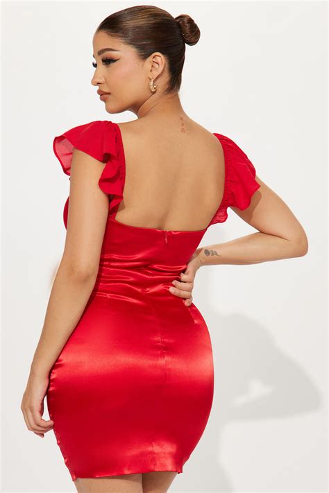 Sara Satin Mini Dress Red Fashion Nova Dresses Fashion Nova