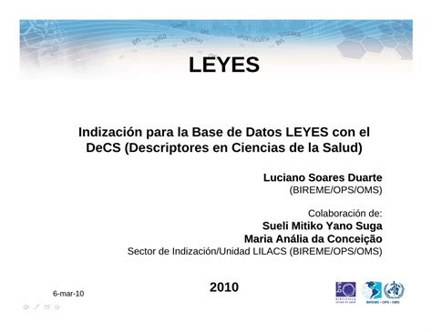 PDF Indización para la Base de Datos LEYES con el DeCS