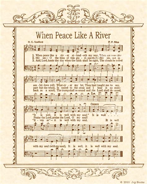 When Peace Like A River Christian Heritage Hymn Sheet Music Vintage