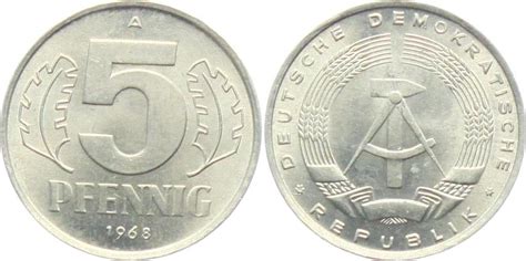 DDR 1968 A 5 Pfennig Hammer Und Zirkel Vz MA Shops