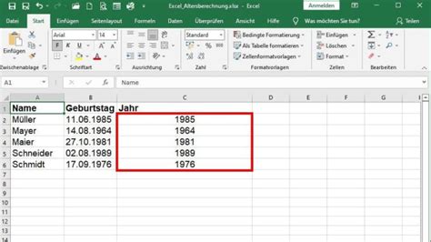 Excel Jahr Aus Datum Auslesen Tecchannel Workshop