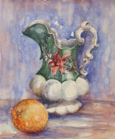 Julie Collino Mid Th Century Watercolour Still Life Composition