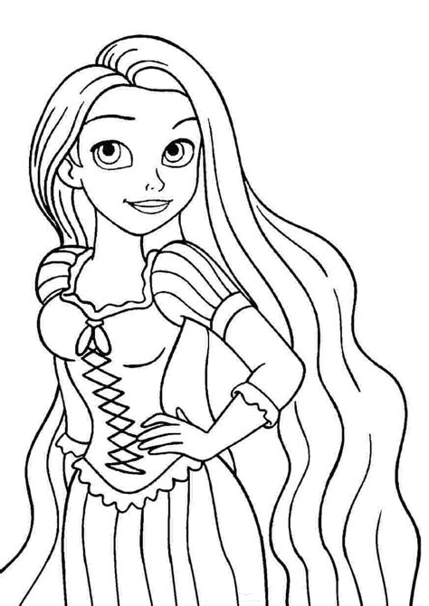 Dibujos De Princesa Rapunzel Con Calabaza Para Colorear Para Colorear