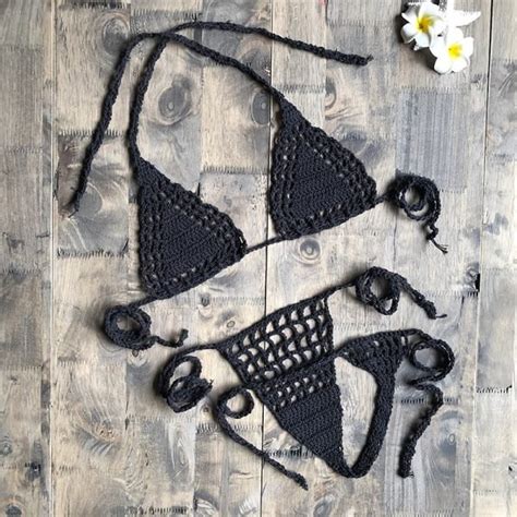 Handmade Crochet Micro Bikini G Thong String Beach Micro Swimwear Sexy Lingerie Sets Hot