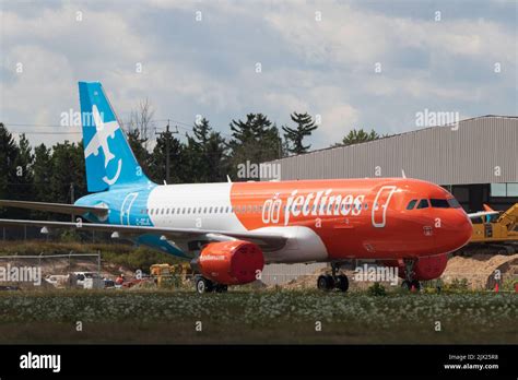 The First Canada Jetlines A Sits Parked Awaiting Its First