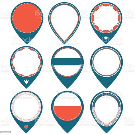 Vintage Map Icons Stock Illustration Download Image Now Teardrop