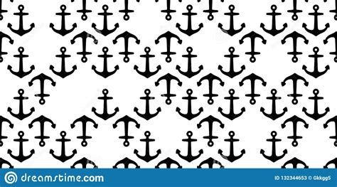 Anchor Seamless Pattern Vector Boat Helm Pirate Nautical Scarf Isolated