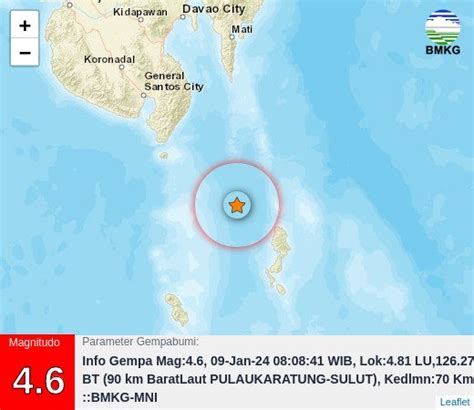 Gempa Tektonik 7 Magnitudo Guncang Kabupaten Kepulauan Talaud BMKG