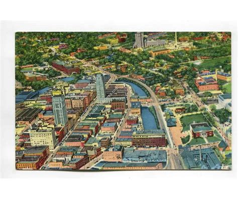 Aerial View Of Battle Creek Michigan Vintage Postcard