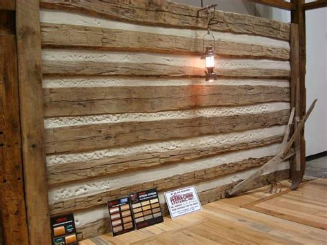 Antique hand-hewn siding wall - horizontal / Permachink chinking was ...